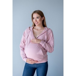 Těhotenská a kojící mikina Miracle světle růžová.