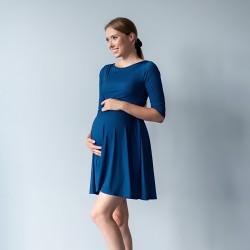 Těhotenské a kojící šaty Miracle modročerný proužek.