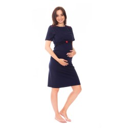 Těhotenská a kojící noční košile ELEN - tmavě modrá