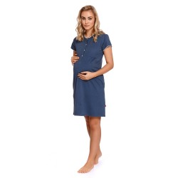 Těhotenská a kojící noční košile - tmavě modrá