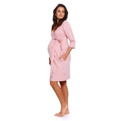 Těhotenský zavinovací župan - světle růžová