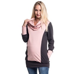 Těhotenská a kojící tunika NELLA - graphite pink
