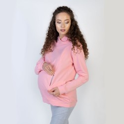 Těhotenská a kojící mikina LAURA - růžová