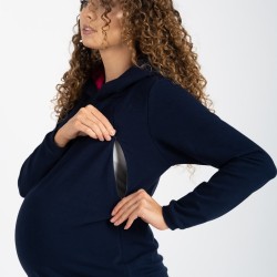 Těhotenská a kojící mikina MARGO - tmavě modrá