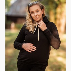 Těhotenská a kojící mikina MARGO - černá