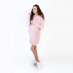 Sportovní těhotenské a kojící šaty DORA - světle růžová