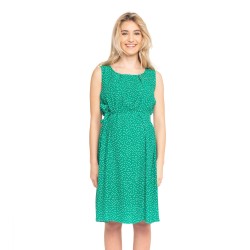 Letní těhotenské a kojící šaty KRISSA - zelené s puntíkem