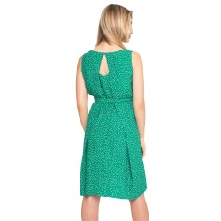 Letní těhotenské a kojící šaty KRISSA - zelené s puntíkem