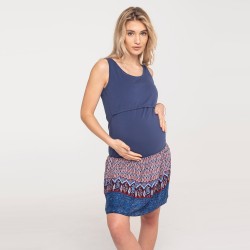 Letní těhotenské a kojící sportovní šaty JANET - tmavě modrá