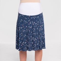 Letní těhotenská sukně TUSA - modrá s bílým kvítkem