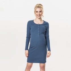 Těhotenské a kojící úpletové šaty MARINI - indigo modrá