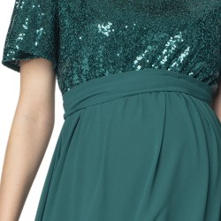 Těhotenské večerní šaty FLORINA - tmavě zelená