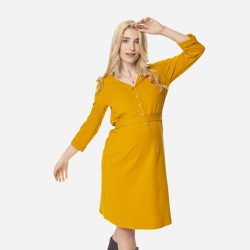 Těhotenské a kojící šaty ALISON - tmavě žlutá