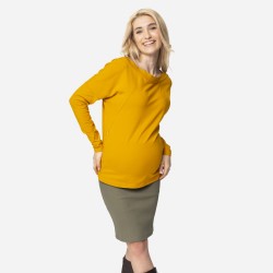 Těhotenská a kojící halenka ALETTA - tmavě žlutá