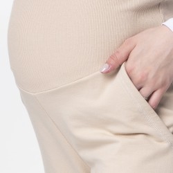 Těhotenské volnočasové kalhoty DELFI - béžová