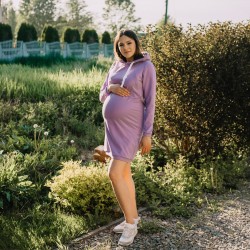 Sportovní těhotenské a kojící šaty DORA - fialová