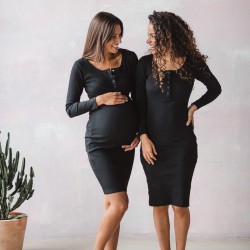 Těhotenské a kojící šaty Tummy - černá