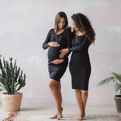 Těhotenské a kojící šaty Tummy - černá