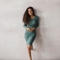 Těhotenské a kojící šaty Tummy - mořská zelená
