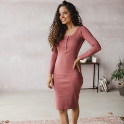 Těhotenské a kojící šaty Tummy - pudrová růžová