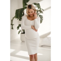 Těhotenské a kojící šaty Tummy - bílá