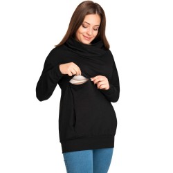 Těhotenská a kojící mikina Lara - černá
