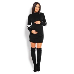 Těhotenská tunika Stripi černá