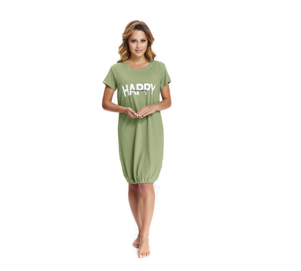 Těhotenská noční košilka Elean 1  pro kojení zelená
