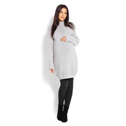 Těhotenský dlouhý svetr Sami světle šedý