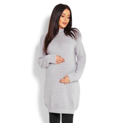 Těhotenský dlouhý svetr Sami světle šedý