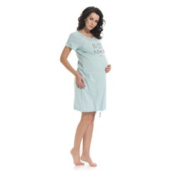 Těhotenská noční košilka Elean B pro kojení máta