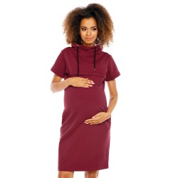 Těhotenské a kojící šaty Rút bordó
