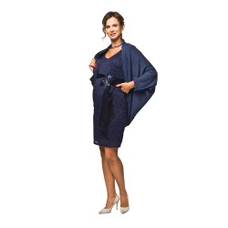 Luxusní krajkové těhotenské šaty Lace KR tmavě modré