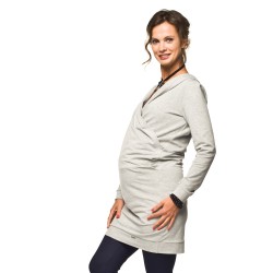 Sportovní těhotenské šaty Lilam světle šedá