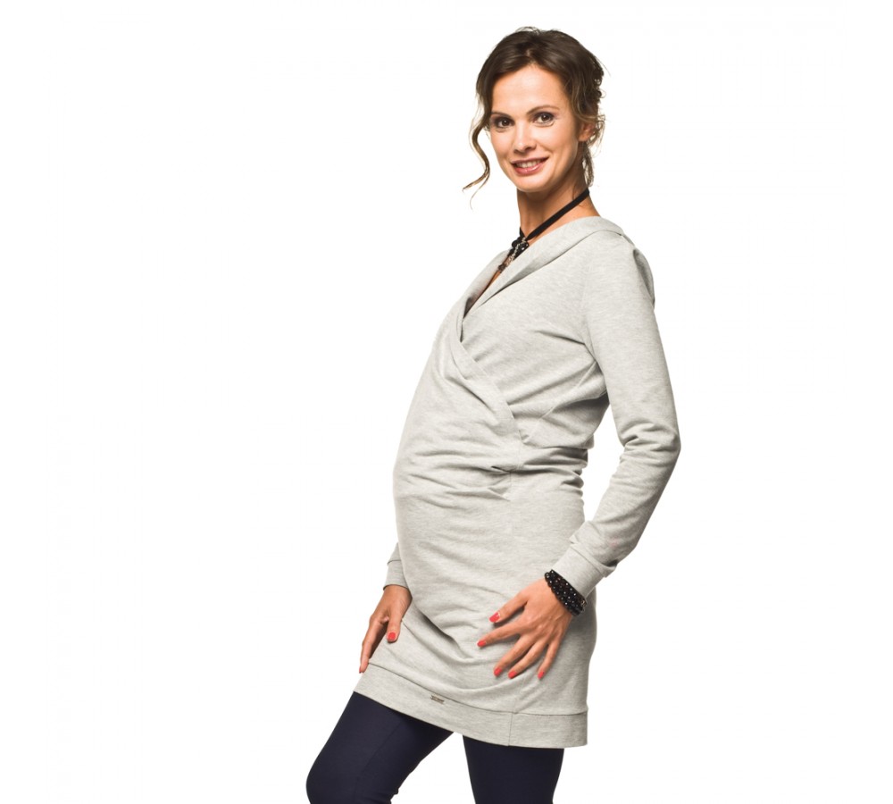 Sportovní těhotenské šaty Lilam světle šedá