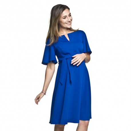 Těhotenské a kojící šaty Nimis modrá