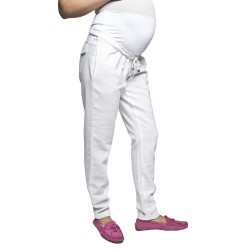 Těhotenské kalhoty Lanti bílé