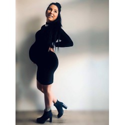 Těhotenské pletené šaty Mosso černé