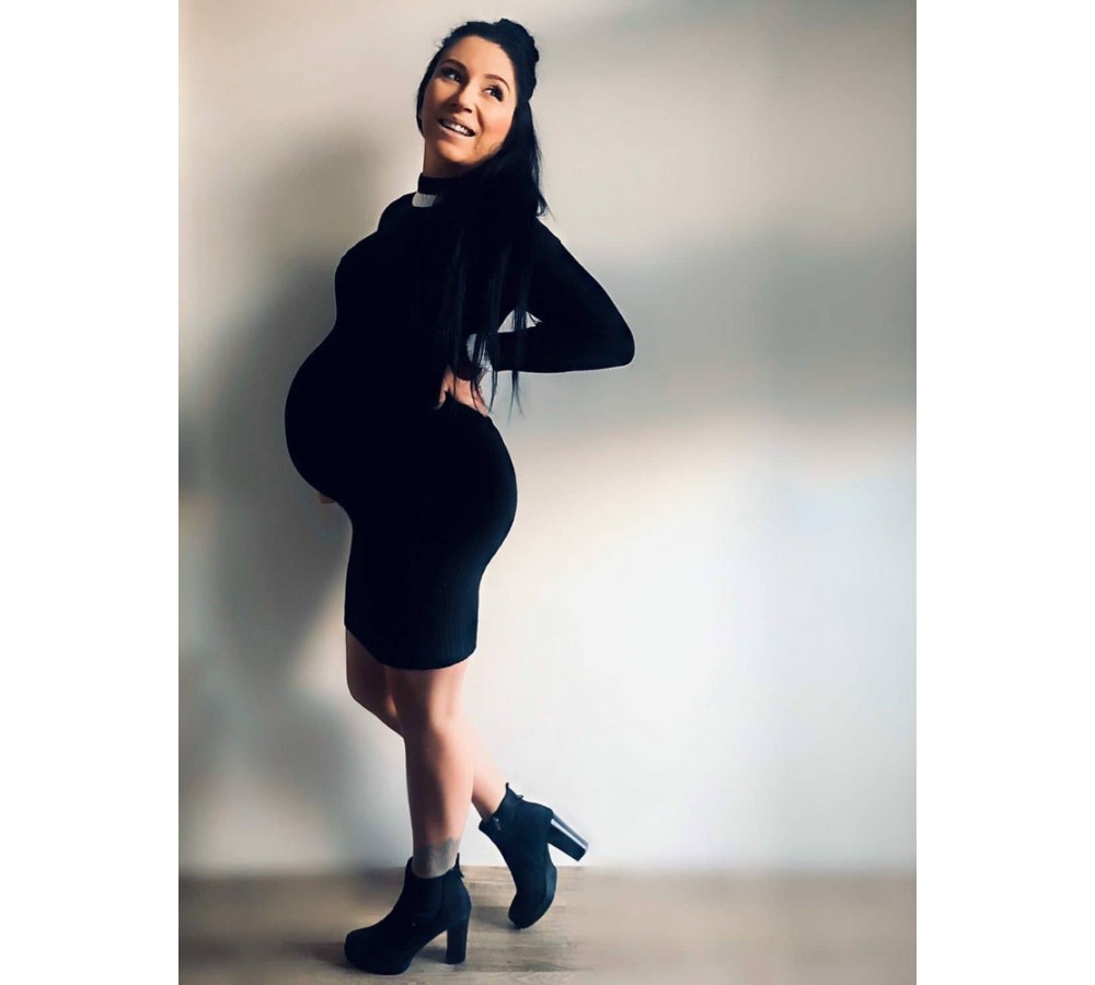 Těhotenské pletené šaty Mosso černé