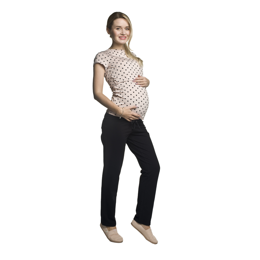 Těhotenské tepláky Fitness Slim černé