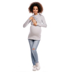 Těhotenská a kojící tunika  Jamal světle šedá