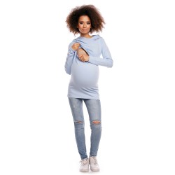 Těhotenská a kojící tunika  Jamal světle modrá