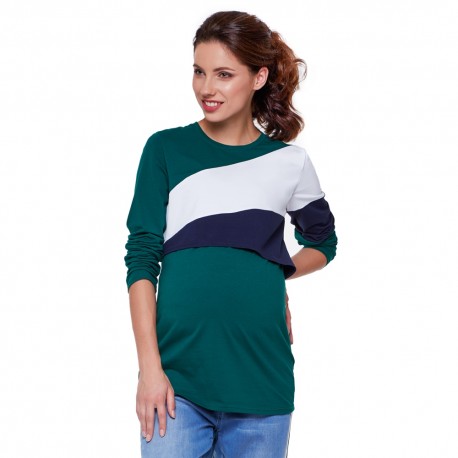 Těhotenské a kojící triko FRANKY smaragdová