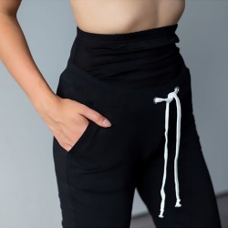 Sportovní těhotenské kalhoty s odnímatelným pasem Miracle černá.